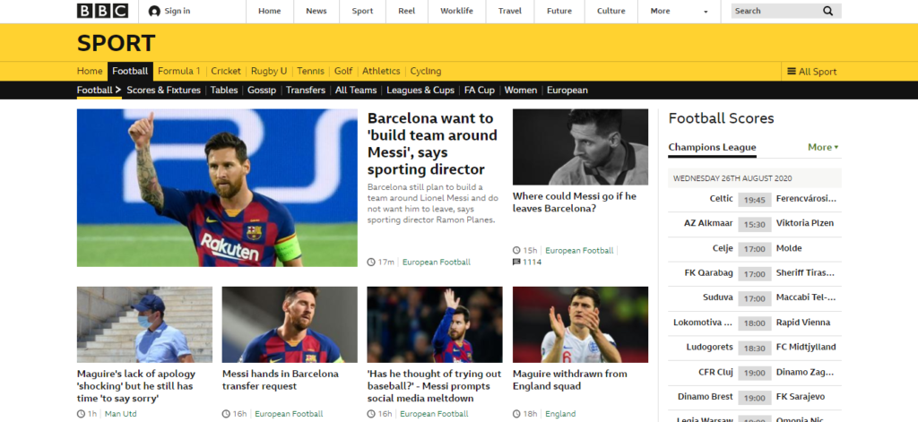 bbc football site